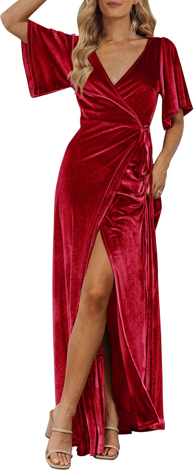Elegant Velvet Maxi Dress for Weddings and Formal Events