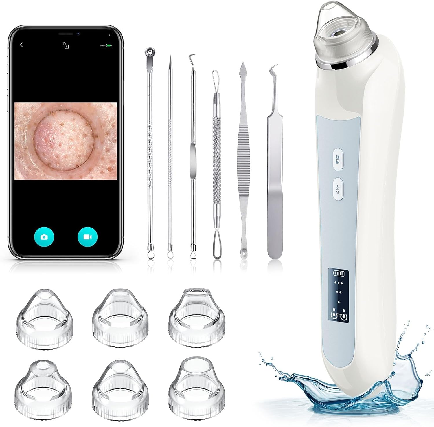Facial Pore Blackhead Remover Vacuum with 1080P Camera