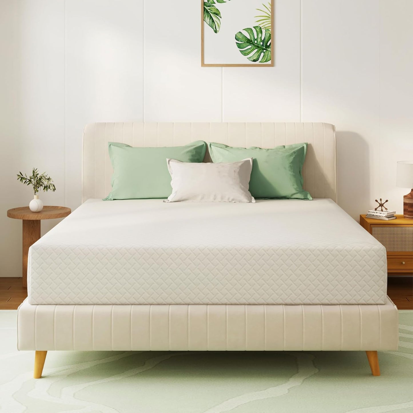 King Mattress 12 Inch Green Tea Memory Foam for Cool Sleep