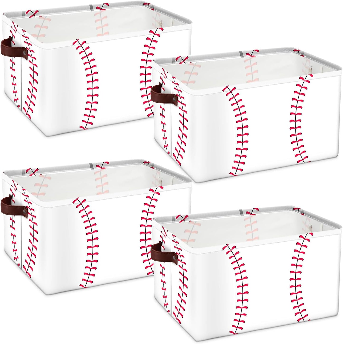 Bokon 4 Pcs Sports Ball Storage Bins for Kids Bedroom Organization