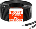 100FT Solar Panel Extension Cable 10AWG - Durable Outdoor PV Wire