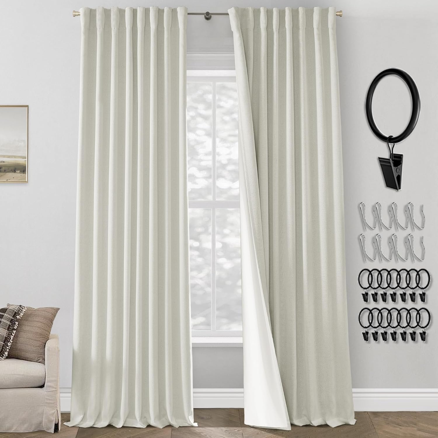 Blackout Window Curtains 2 Panel Sets for Bedroom and Living Room