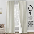 PANELSBURG 96 in Curtains 2 Panel Set - 100% Blackout Linen Look