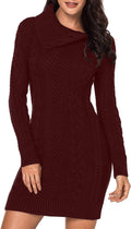 BLENCOT Womens Turtleneck Long Sleeve Chunky Knit Sweater