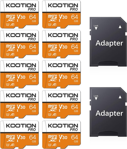 10-Pack KOOTION 64GB Micro SD Cards | 4K UHD Memory