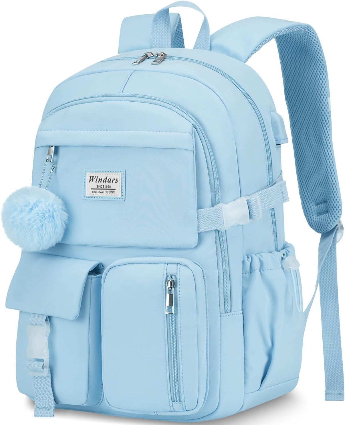 Cute Laptop Backpack for Teen Girls - Large School Bag in Blue