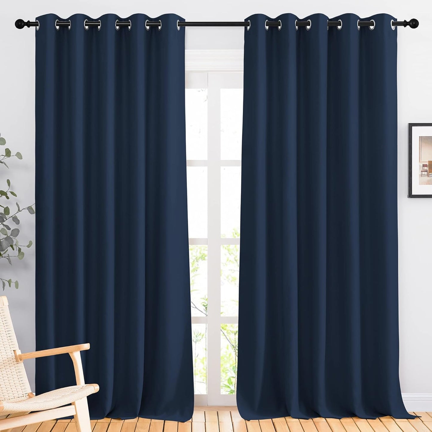 NICETOWN Blackout Curtain Panels 66 by 90-Inch for Energy Savings