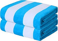Exclusivo Mezcla 2-Pack Cabana Stripe Beach Towels - Soft, Absorbent
