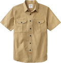 Mens Short Sleeve Button Down Work Shirt Cotton with Stretch - Casual