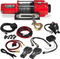 4500 lb Electric Winch with Synthetic Rope - Portable Off Road