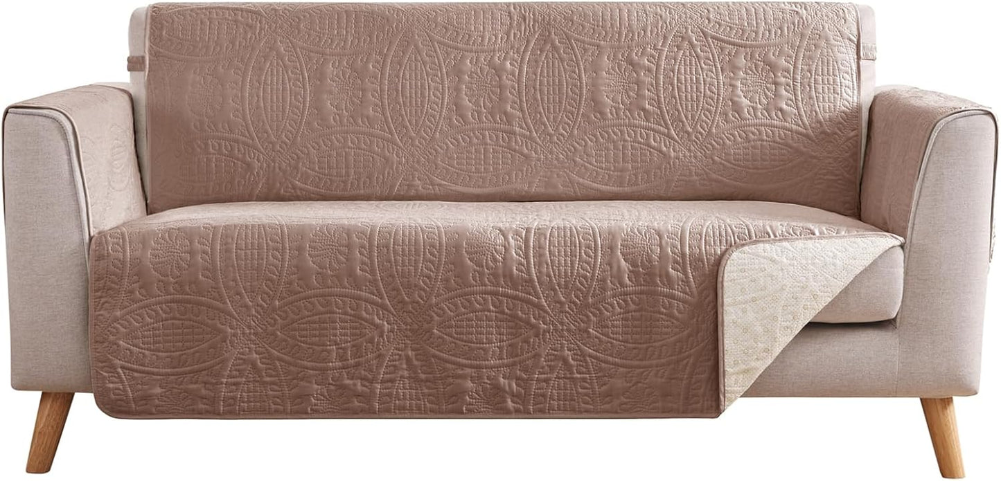Water-Repellent Loveseat Covers for 2 Cushion Couch, Dusty Pink