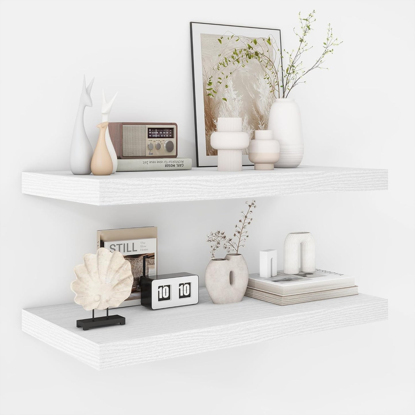Rustic Wooden Floating Shelves for Stylish Home Organization