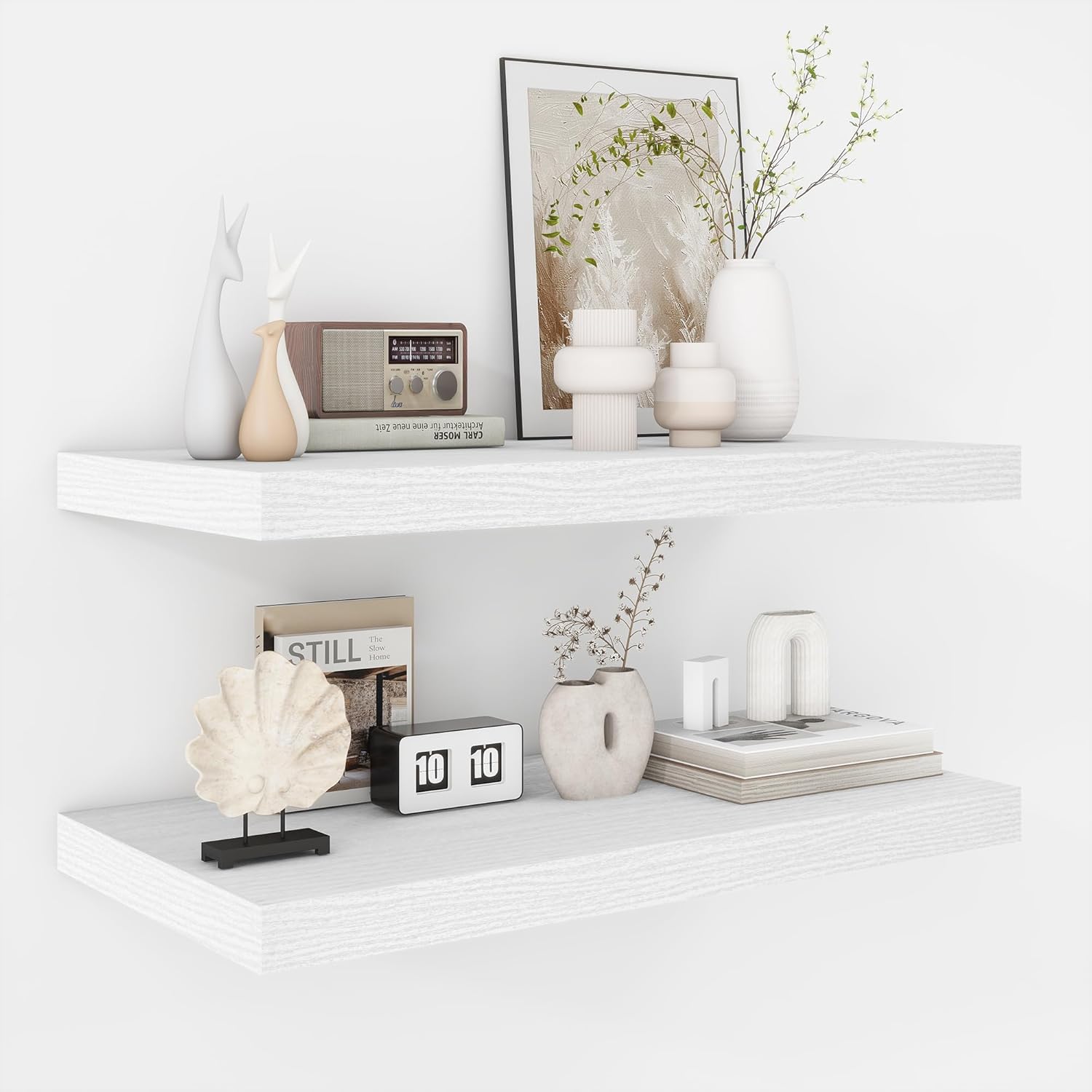 Rustic Wooden Floating Shelves for Stylish Home Organization