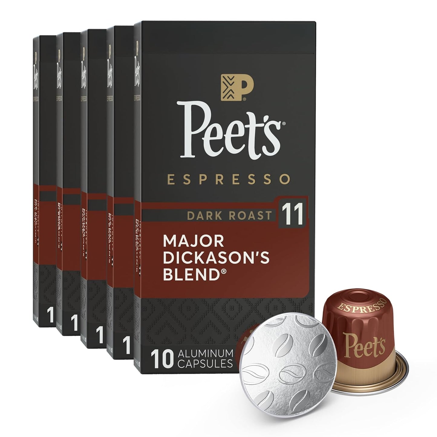 Peet's Coffee Dark Roast Espresso Capsules for Nespresso Machines