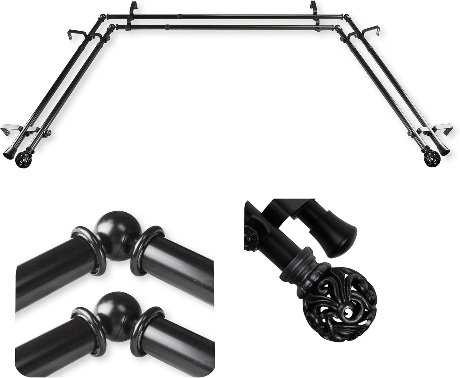 Enhance Your Bay Window with Double Rod Set