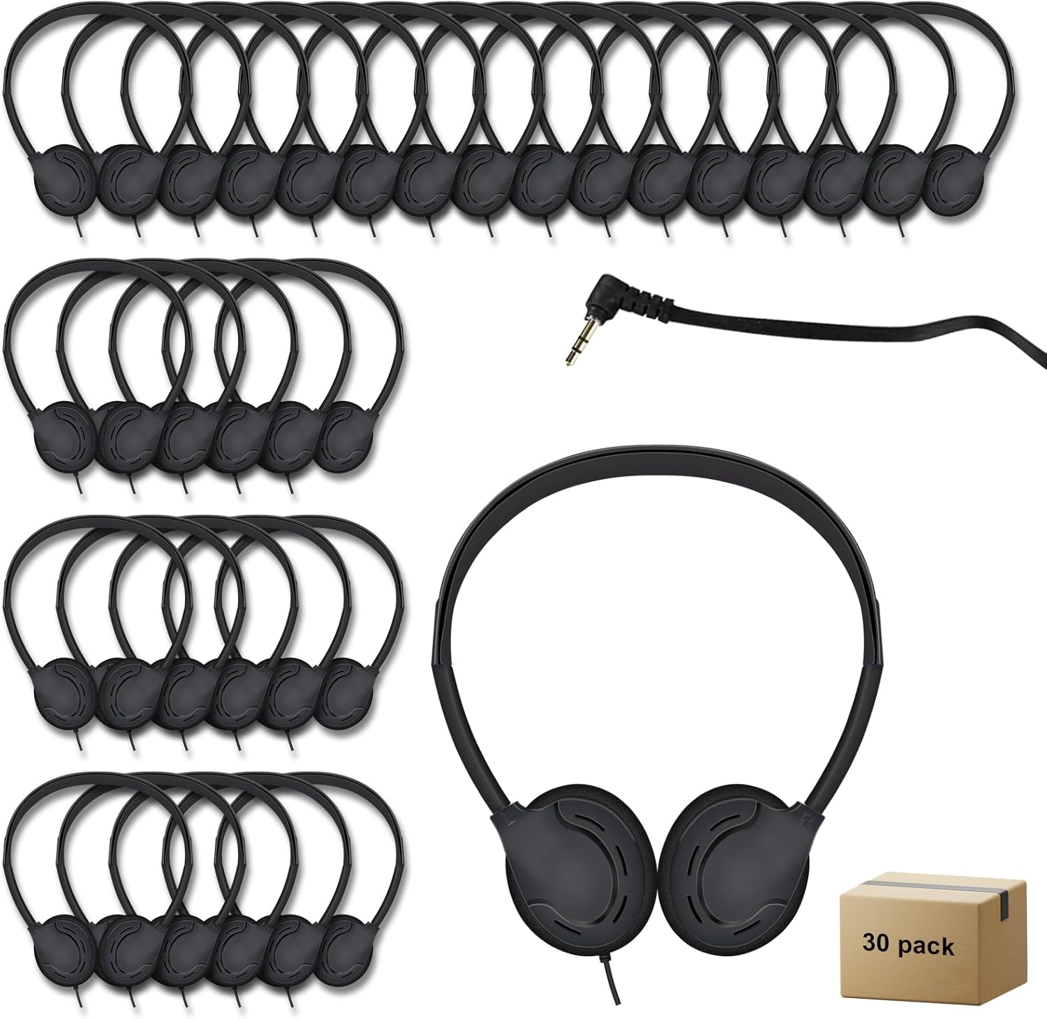 30 Pack Class Set Kids School Headphones for Library Use