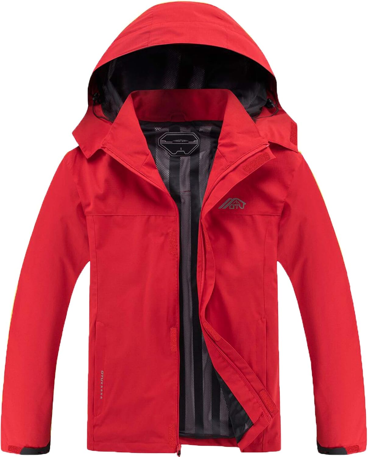 OTU Men's Lightweight Waterproof Hooded Rain Jacket for Hiking