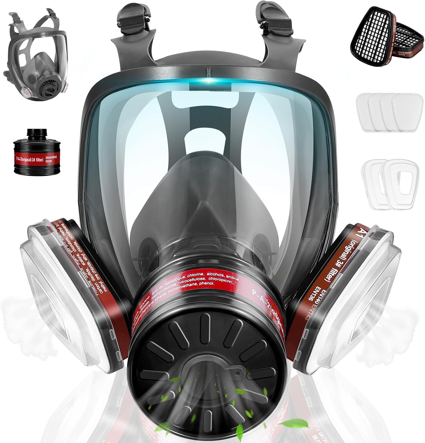 Reusable Respirator Mask with Activated Carbon Filter for Gas