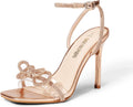 DREAM PAIRS Women's Clear Double Bowknots Crystal Sandals - 3.94in