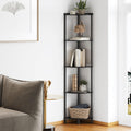 SUNMORY 5 Tier Corner Shelf Stand - Tall Industrial Corner Bookshelf