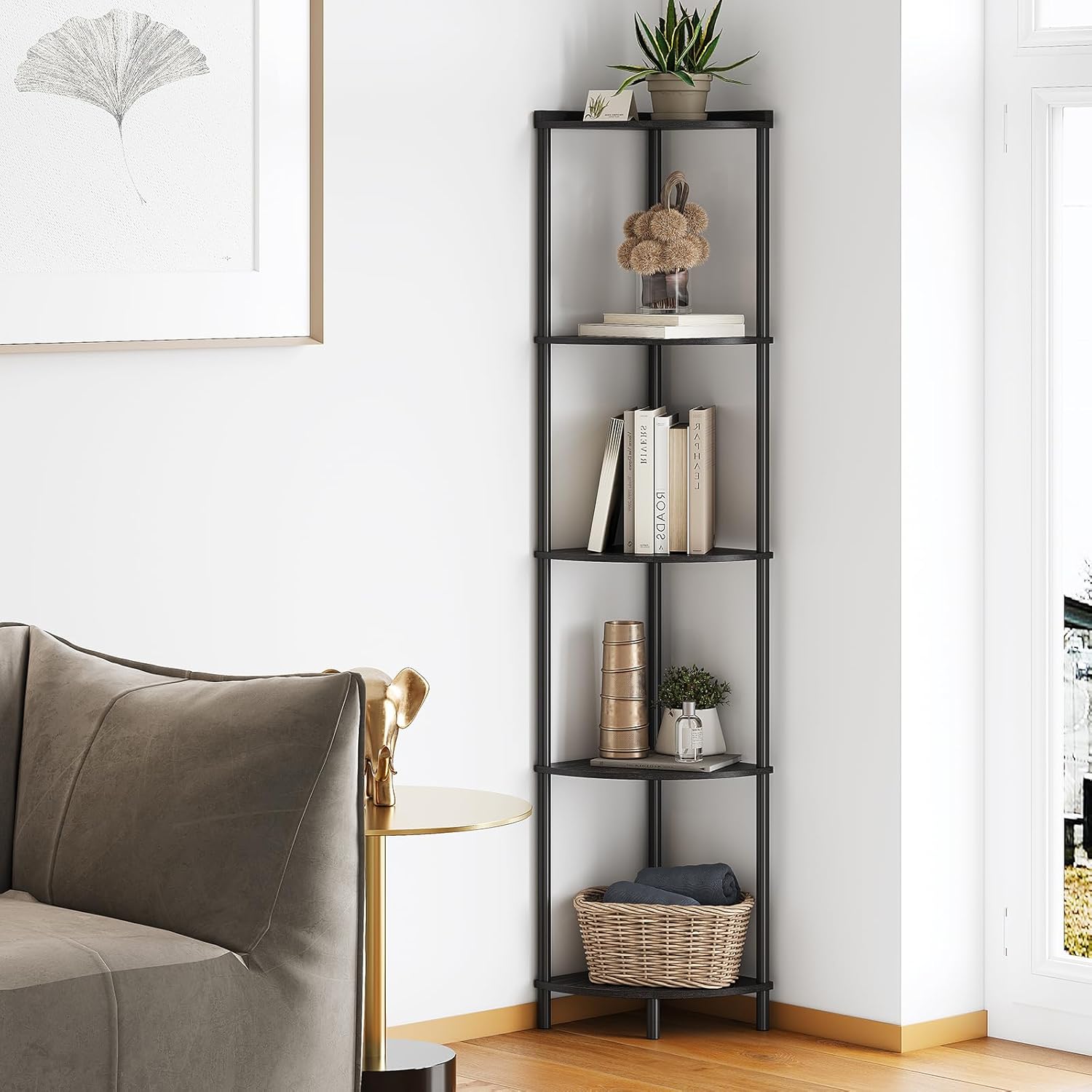 Multifunctional 5 Tier Corner Shelf Stand for Home Decor