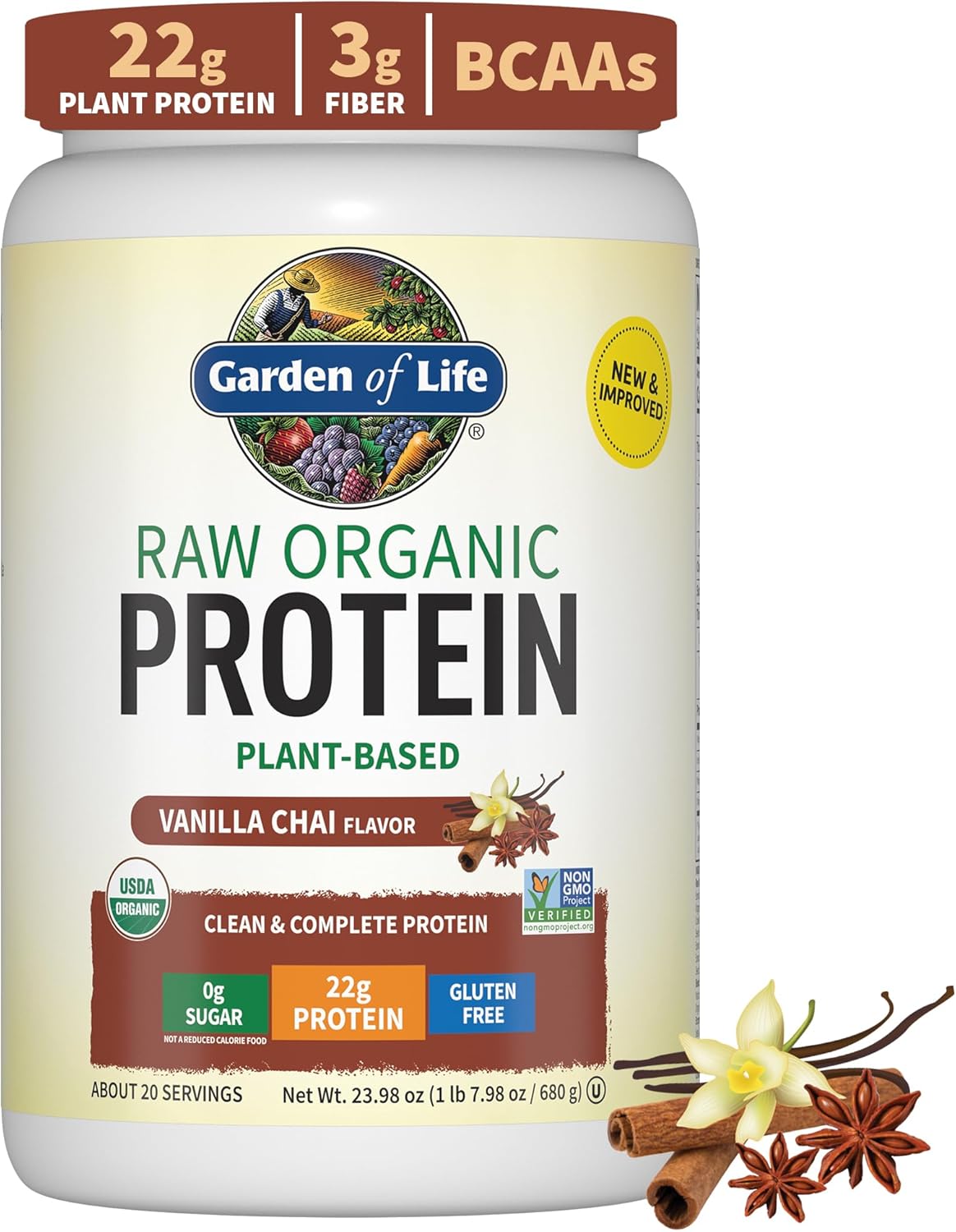 Organic Vegan Protein Powder with Probiotics & Enzymes