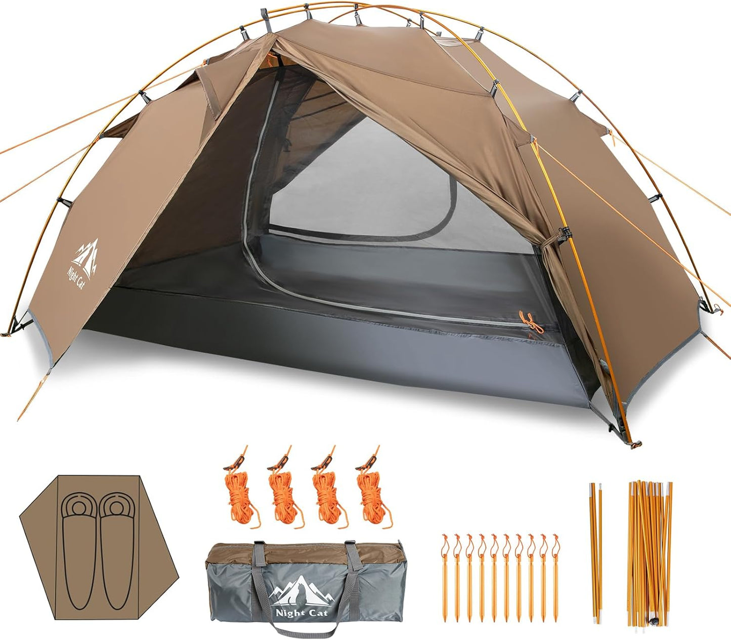 Night Cat 2-Person Fast Setup Backpacking Tent