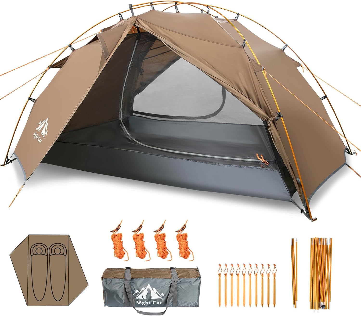 Night Cat 2-Person Fast Setup Backpacking Tent