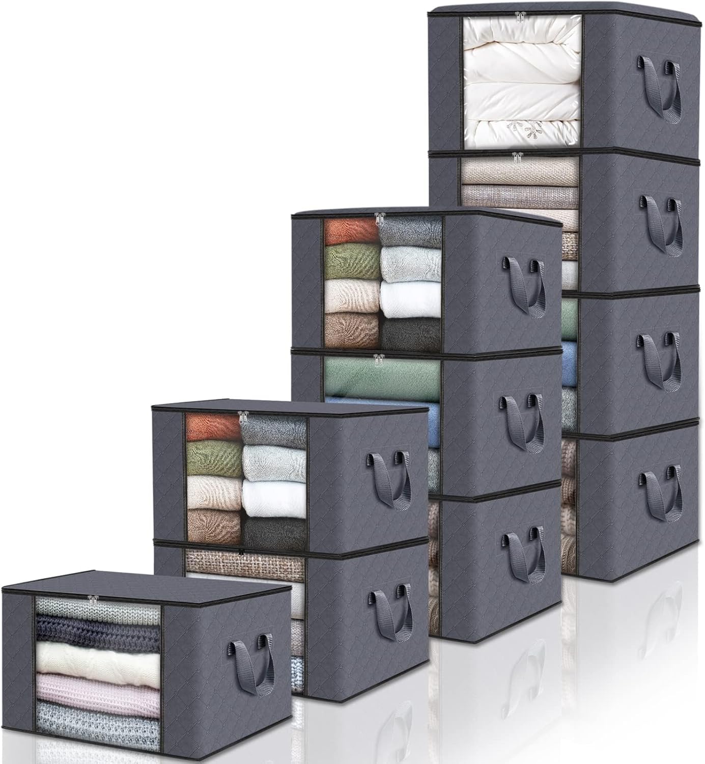 Fab totes 10 Pack Clothes Storage Bags for Organizing Bedroom