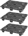 3 Pack Heavy Duty 48in x 40in Recycled HDPE Pallets - Durable Load