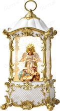 Nativity Snow Globe Angel Christmas Lantern - Lighted Music Globe