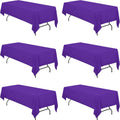 Premium 6 Pack Purple Tablecloths for 8 Foot Rectangle Tables