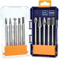 10Pcs Long Carbide Burr Set 1/4ft Shank - Long Reach Rotary Bits