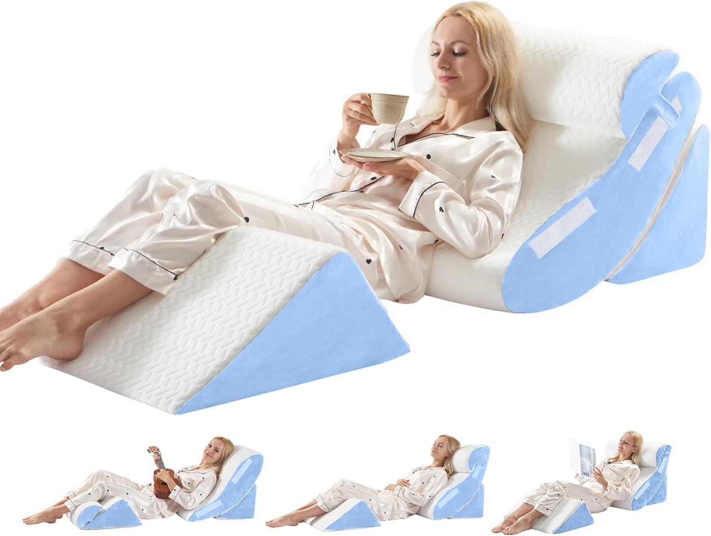 4PCS Wedge Pillow Set for Sleeping and Back Pain Relief