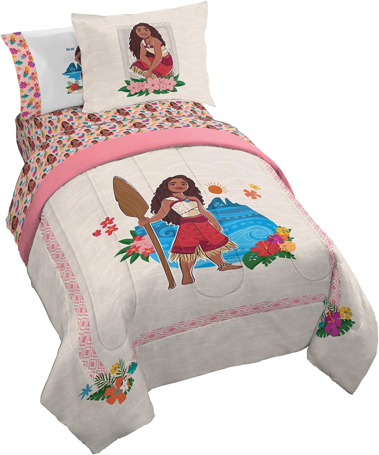 Disney Moana Twin Comforter Set - 5 Piece Cozy Bedding
