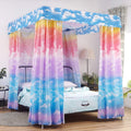 Mengersi Twin Size Princess Canopy: Dreamy Sky Rainbow Design
