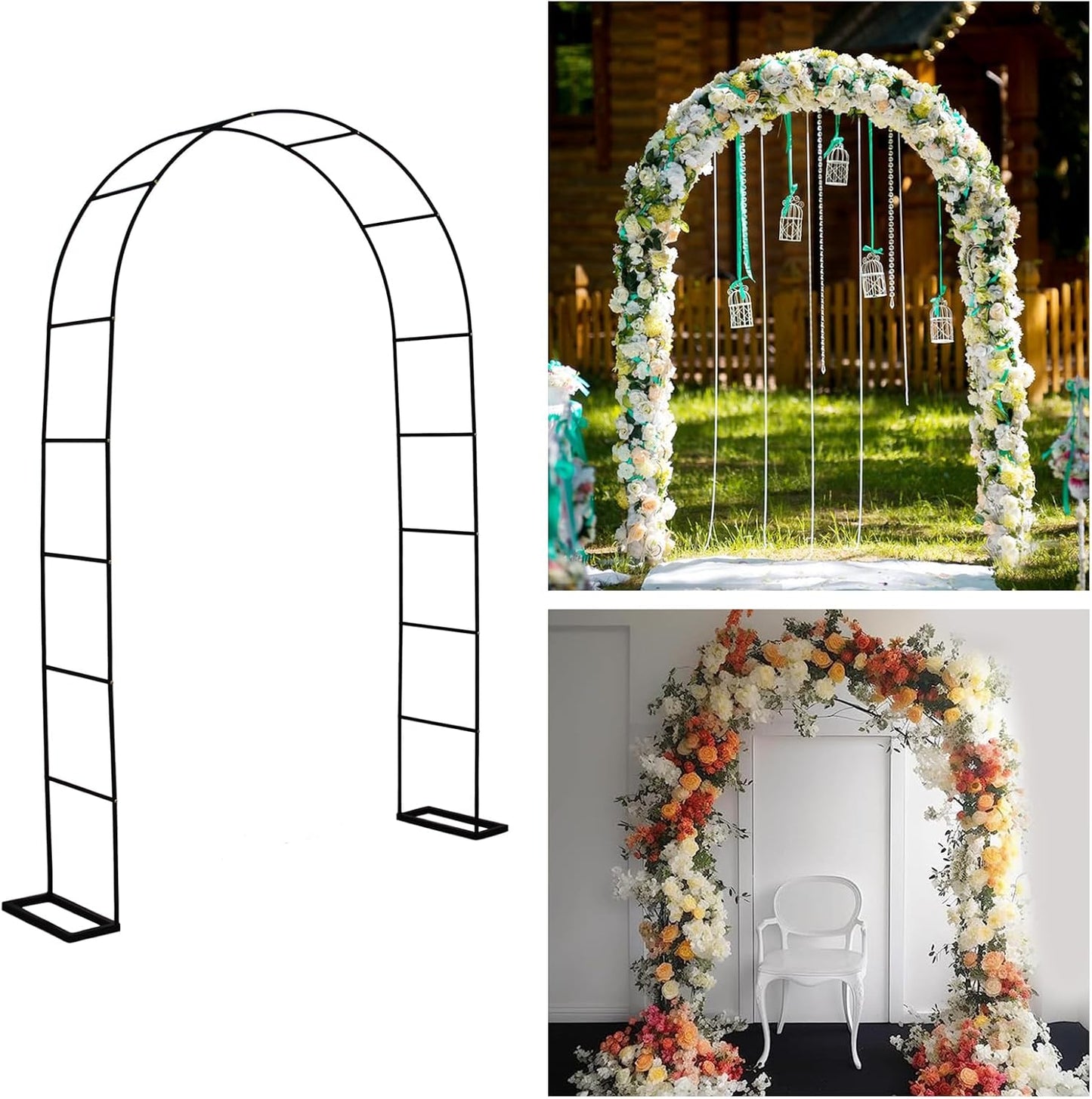 7.9 Ft H x 4.6 Ft W Metal Pergola Arbor for Garden Decoration
