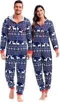 Christmas Onesie Pajamas for Men & Women - Hooded Zip-Up Holiday PJs