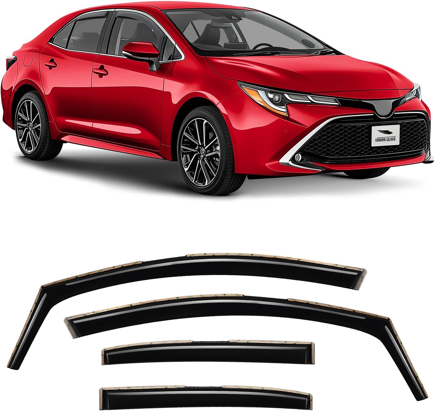 Voron Glass In-Channel Rain Guards for Toyota Corolla 2020-2025