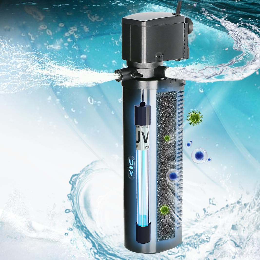 Aquarium Filter for 75-200 Gallon Tank with Powerful Pump