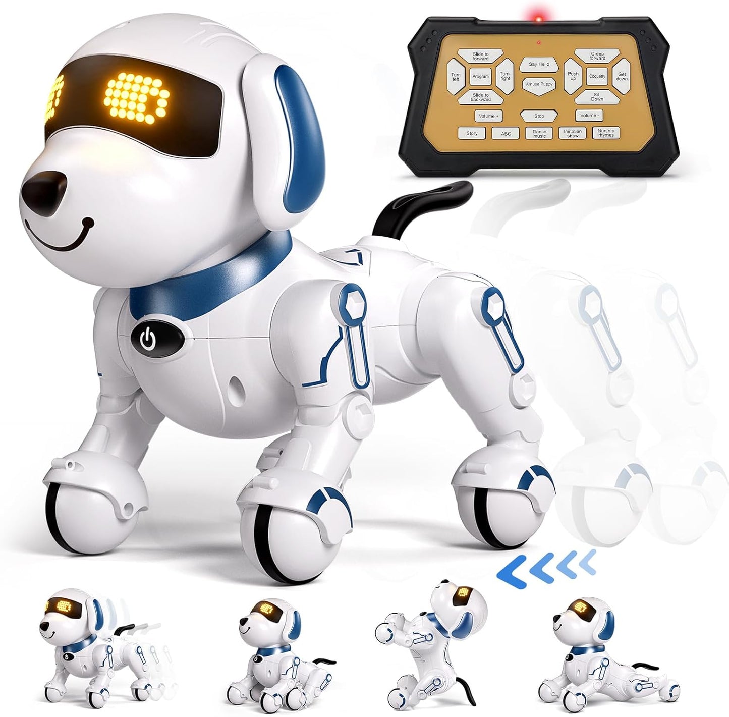 Interactive Dancing Robot Dog Toy with Sound & LED Eyes by Aiqi