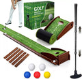 Indoor Golf Putting Mat with Putter & 5 Balls - Auto Return Practice