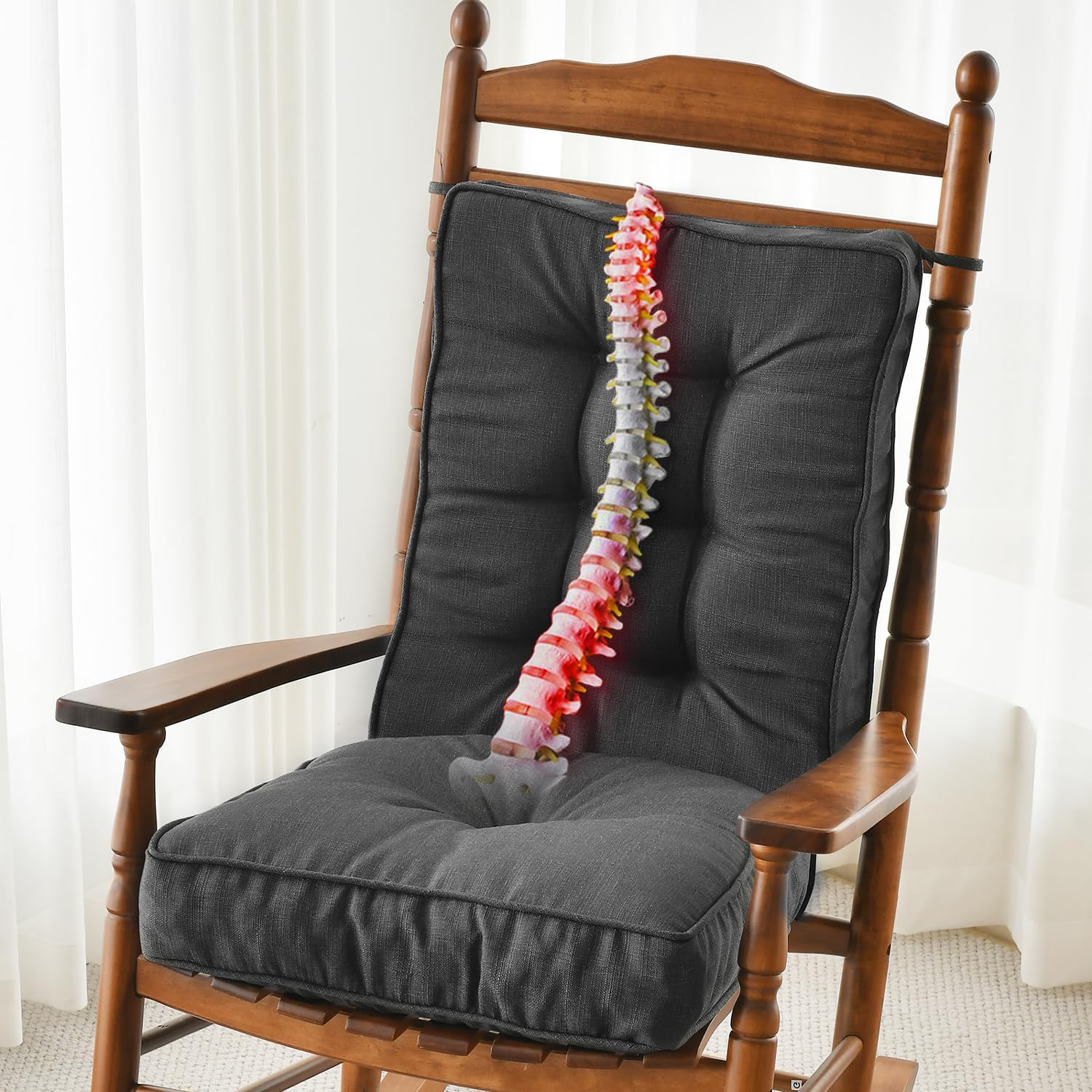 SUNROX Memory Foam Rocking Chair Cushion Set for Comfort & Style