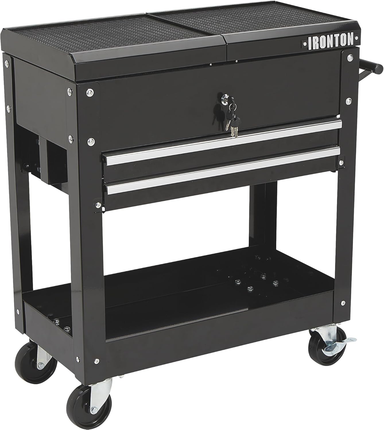 Ironton 28in Tool Cart with 2 Drawers and Heavy-Duty Design