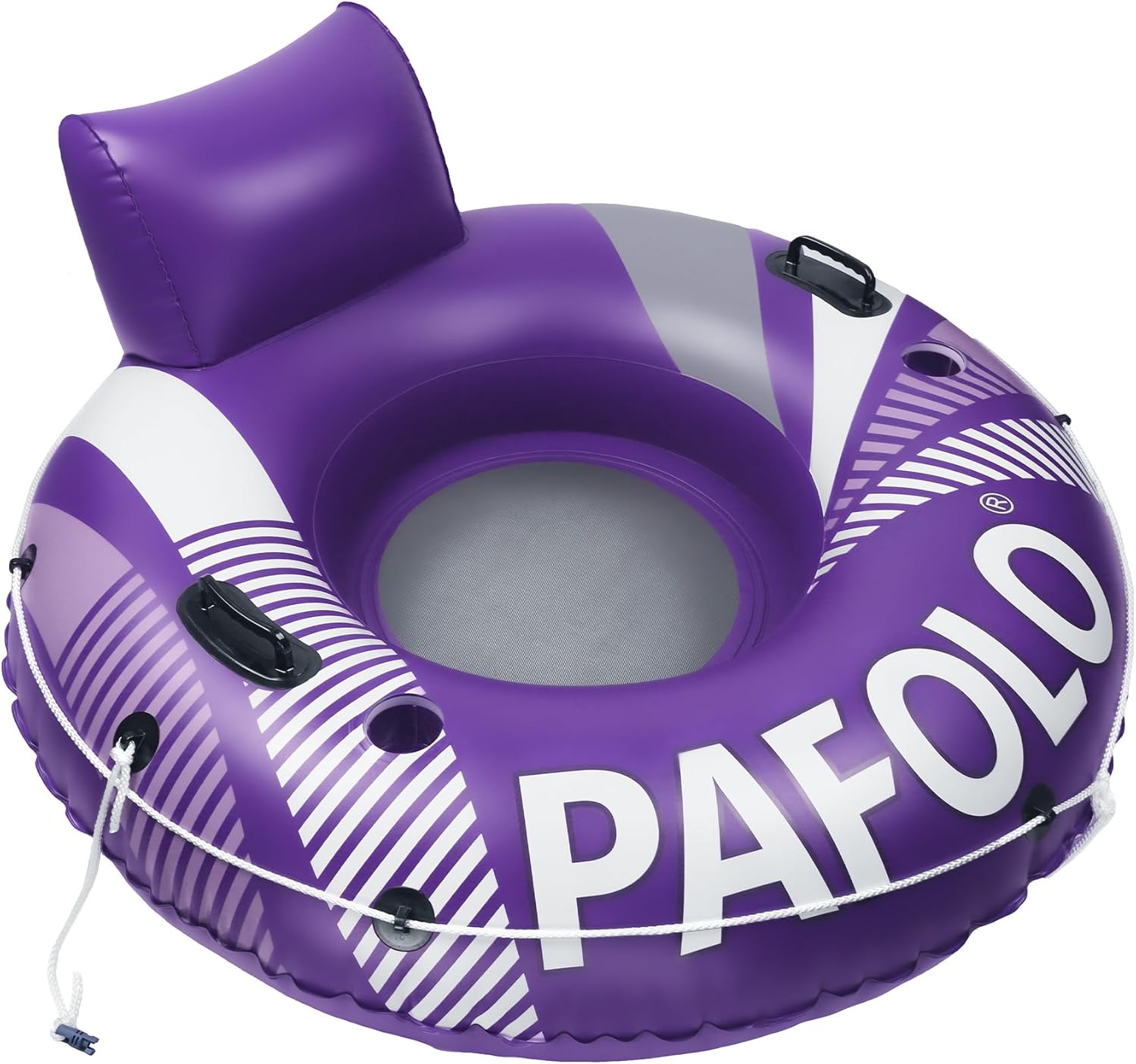 Inflatable River Tube Float with Comfortable Backrest & Cup Holders