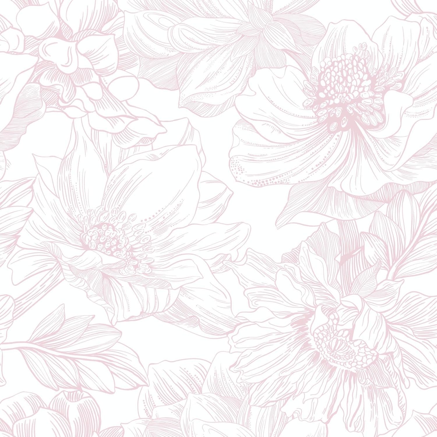 Large Floral Peel and Stick Wallpaper for Boho Decor
