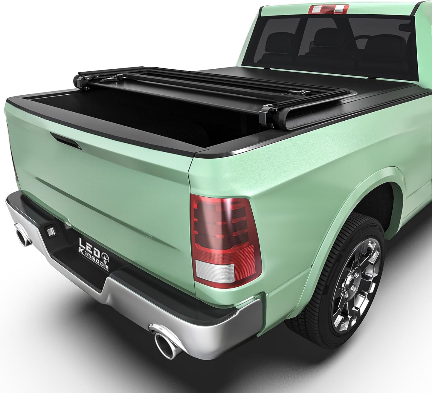 LEDKINGDOMUS Soft Truck Bed Tonneau Cover for Dodge Ram 1500