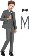 Boys' Formal Dresswear Suits Set with Suspenders (Style ZZTL)
