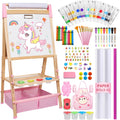 Easel for Kids Adjustable Wooden Art Easel - Double-Sided Creativity