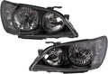 TRQ 2 Piece Headlight Assembly Set Performance Black Bezel - Direct
